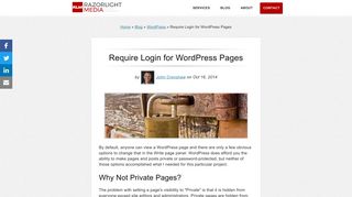 Require Login for WordPress Pages - Razorlight Media