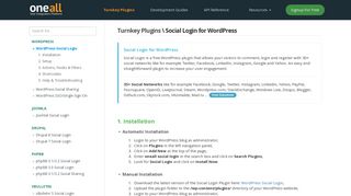 WordPress Social Login | docs.oneall.com