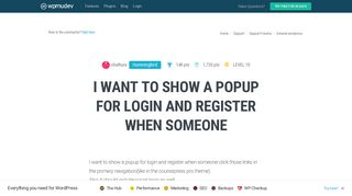 I want to show a popup for login and register when someone - WPMU Dev