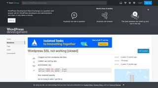 login - Wordpress SSL not working - WordPress Development Stack ...