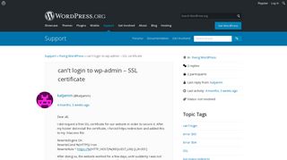 can't login to wp-admin – SSL certificate | WordPress.org