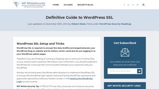 The Definitive Guide to WordPress SSL Security - WP White Security