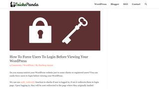 How To Force Users To Login Before Viewing Your WordPress • Tricks ...