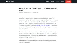 Most Common WordPress Login Issues And Fixes - Macho Themes