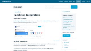 Facebook Integration — Support — WordPress.com