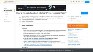 How to integrate Facebook into WordPress registration/login ...