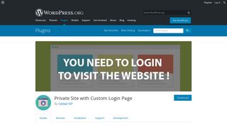Private Site with Custom Login Page | WordPress.org
