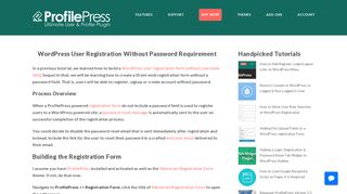 WordPress User Registration Without Password Requirement