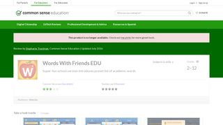 Words With Friends EDU Review for Teachers | Common Sense ...