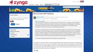 Can't connect with Facebook — Words With Friends - Zynga Forums