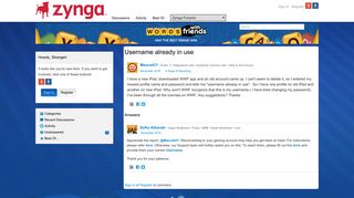 Username already in use — Words With Friends - Zynga Forums