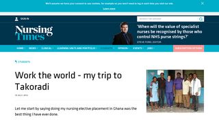 Work the world - my trip to Takoradi | Opinion | Nursing Times
