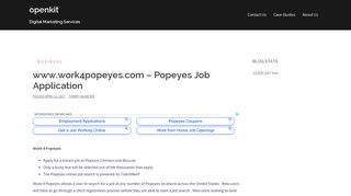 www.work4popeyes.com - Popeyes Job Application | openkit