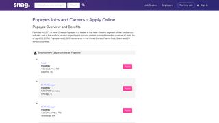 Popeyes Job Applications | Apply Online at Popeyes | Snagajob