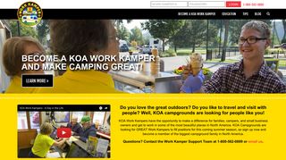Work At KOA: Find Workamper Jobs, Workamping, Work Camper