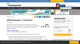 ARRIS WorkAssure™ TechOnTime - Field Technologies Online
