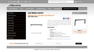 MWBL-1: Work Bar Light 1,450 Lumen 15 LED Work Light - Maxxima