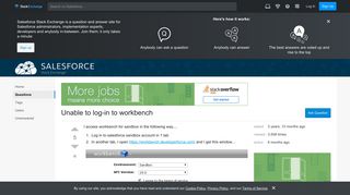 sandbox - Unable to log-in to workbench - Salesforce Stack Exchange