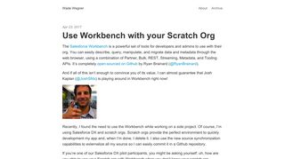 Use Workbench with your Scratch Org – Wade Wegner