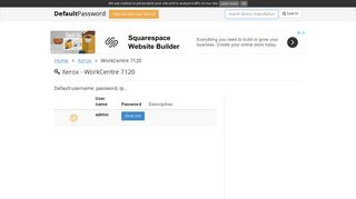 Xerox - WorkCentre 7120 default passwords