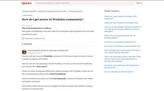 How to get access to Workday community - Quora