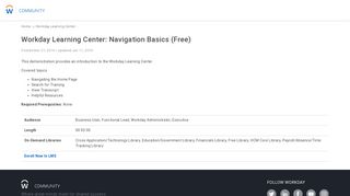 Workday Learning Center: Navigation Basics (Free) | Workday ...