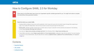 How to Configure SAML 2.0 for Workday - Setup SSO - Okta