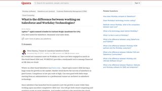 What is the difference between working on Salesforce and Workday ...