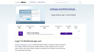 Netapp.workforcelogic.com website. Login To WorkforceLogic.com.