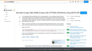 Not able to login after SAML2 setup with ATTASK (Workfront) using ...