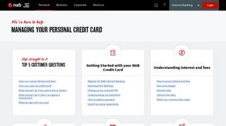 Manage your credit card - NAB