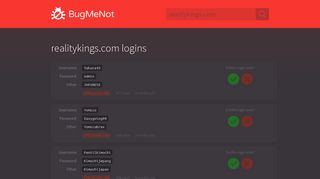 realitykings.com passwords - BugMeNot