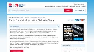 Apply for a Working With Children Check | Service NSW