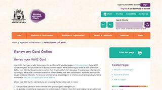 Renew my WWC Card online - Working with Children Check