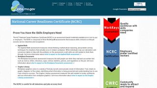 National Career Readiness Certificate (NCRC) | JobsMoGov