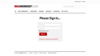 MAX Workouts : Login - MAX Workout Club