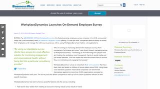 WorkplaceDynamics Launches On-Demand Employee Survey ...