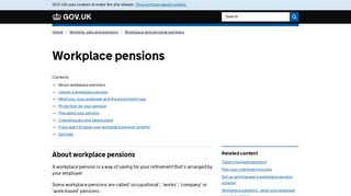 Workplace pensions - GOV.UK