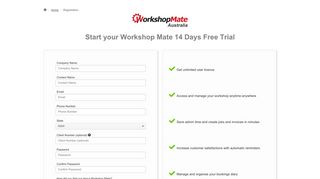 Workshop Mate - Register your account