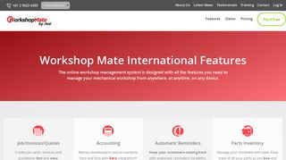 Workshop Software Features - Workshop Mate