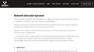 Subscription Agreement — Worksmith