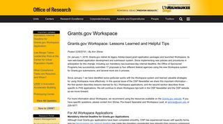 Grants.gov Workspace | Office of Research - UWM