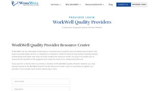Provider login - Workplace Injury Prevention & Wellness - WorkWell