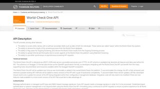 World-Check One API - Thomson Reuters Developer Community