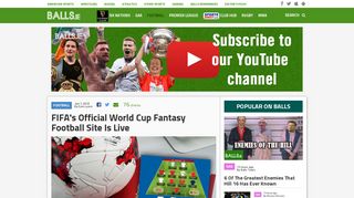 FIFA's Official World Cup Fantasy Football Site Is Live | Balls.ie