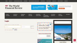 Login | The World Financial Review | Empowering communication ...