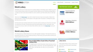 World Lottery News and Lotto Results