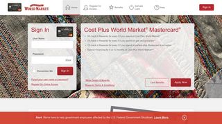 Cost Plus World Market® Mastercard® - Manage your account