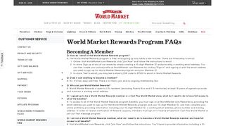 World Market Rewards FAQ-Customer Service | World Market