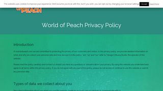 World of Peach Privacy Policy | World of Peach